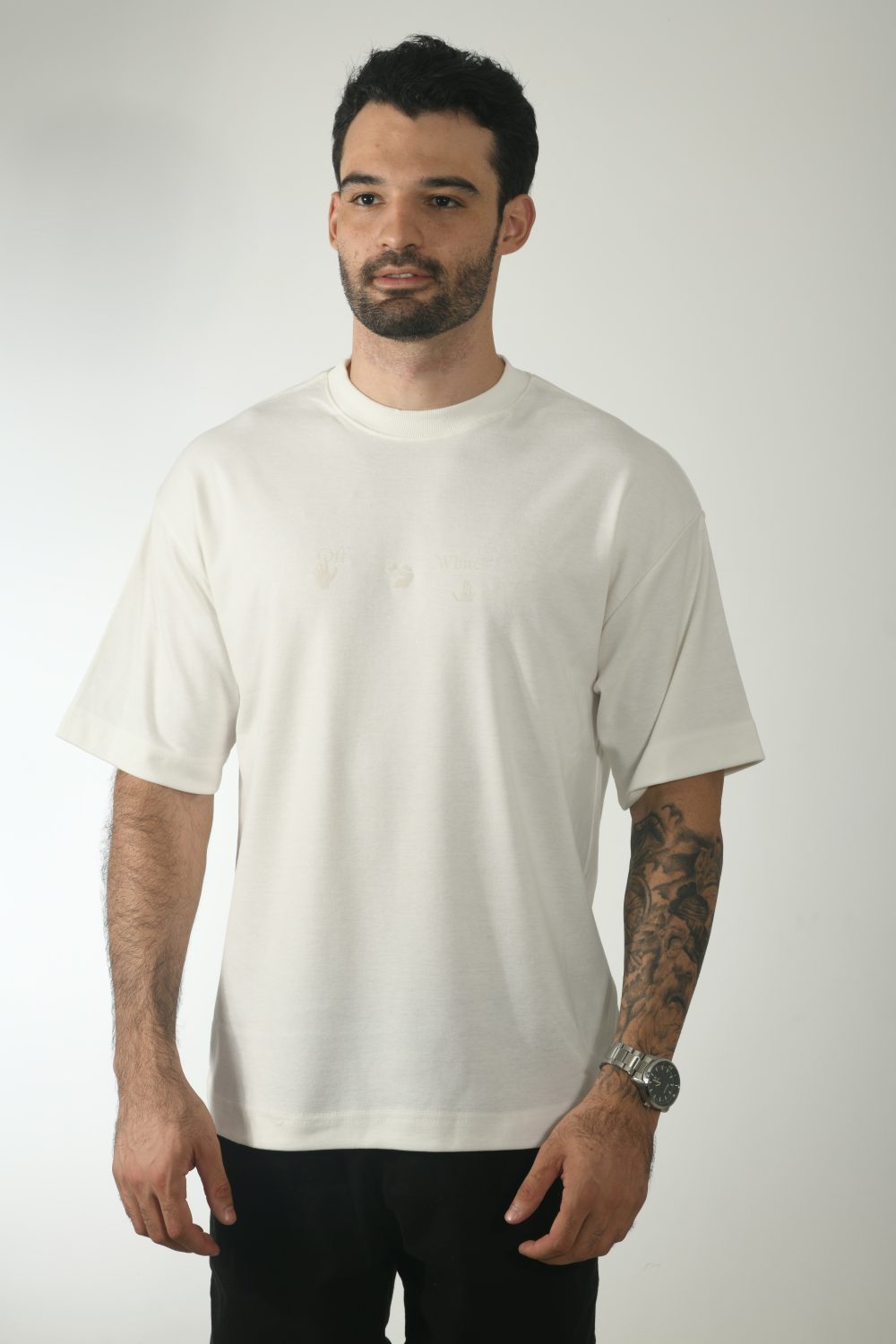 CAMISA OVERSIZED OFF WHITE MALHA IMPORTADA
