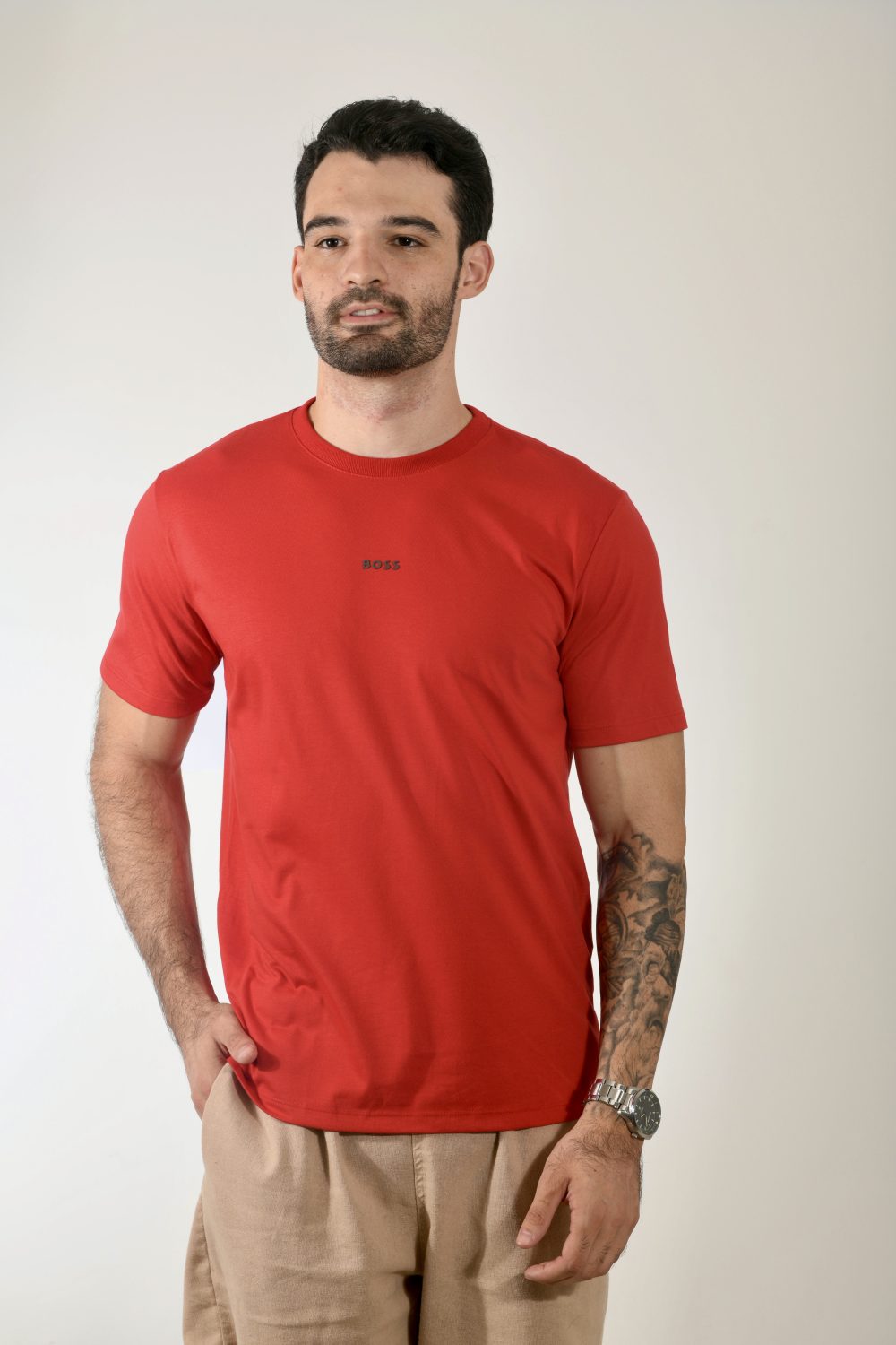 CAMISA COTTON PIMA HUGO BOSS BASIC VERMELHA