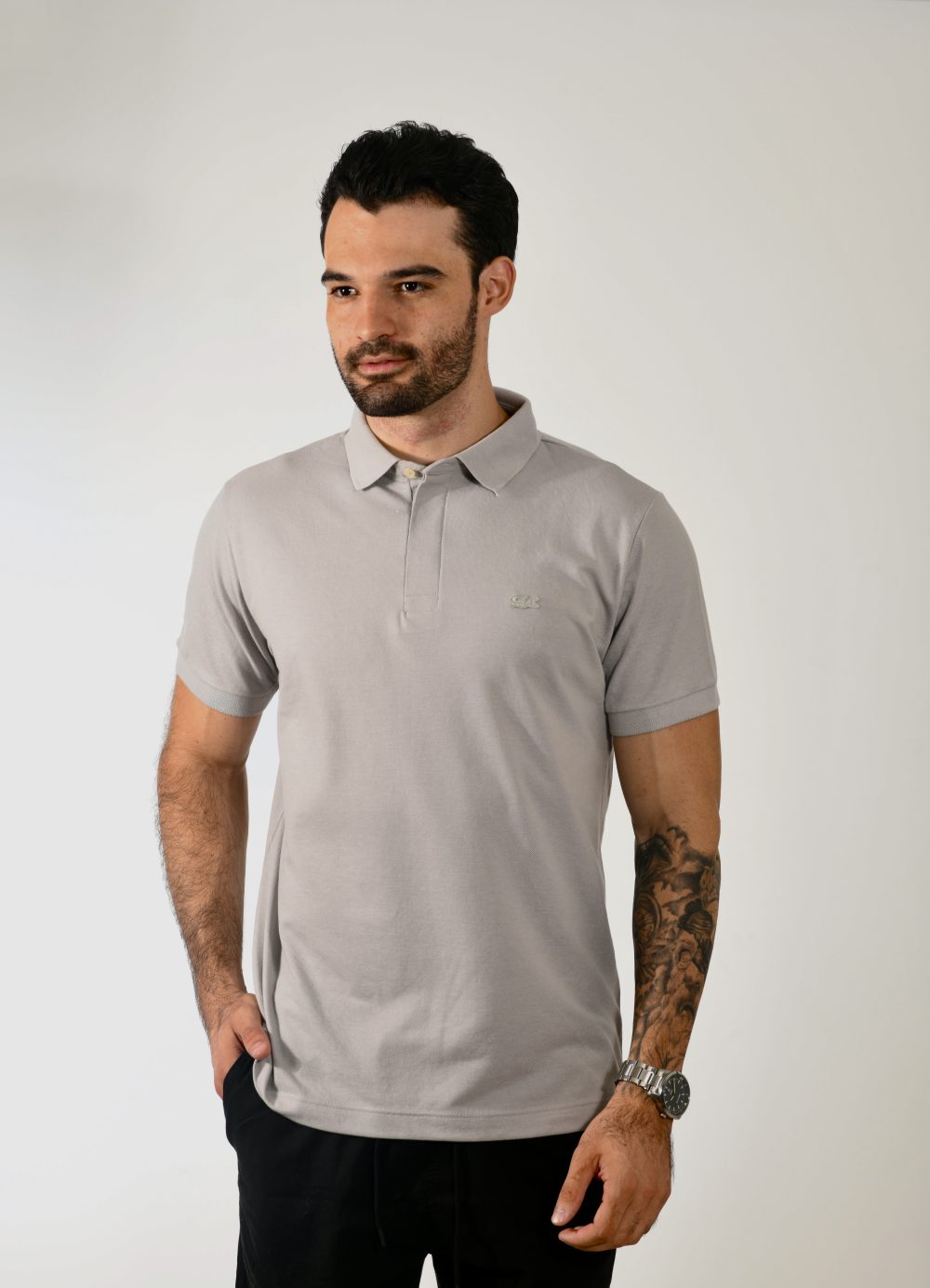 POLO LACOSTE PARIS CINZA