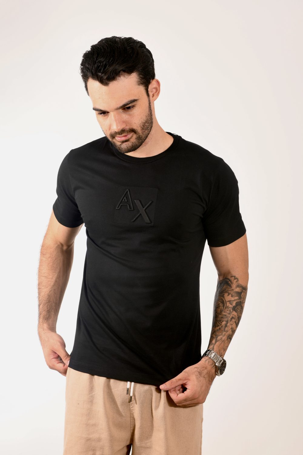 GRIFE ITALIANA ARMANI EXCHANGE RELEVO PRETA
