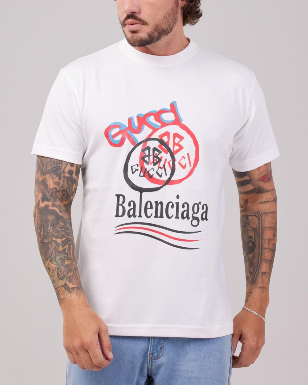 MALHA CHINESA CAMISA GUCCI x BALENCIAGA BRANCA