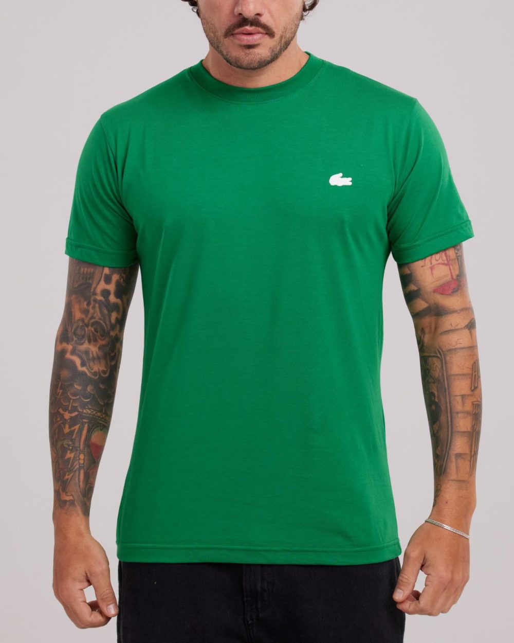 CAMISA LACOSTE VERDE COM DETALHE BRANCO