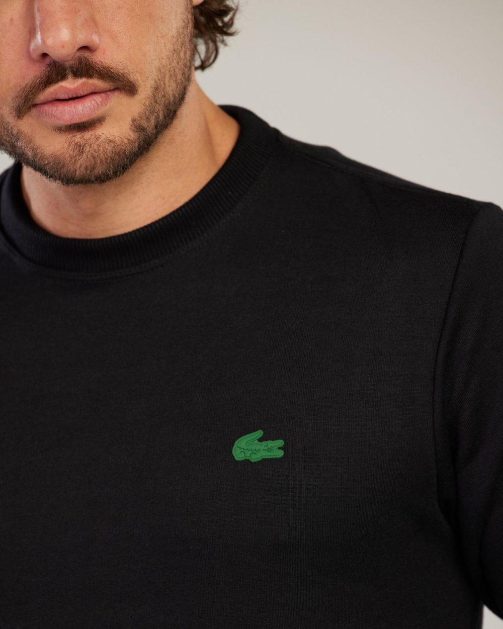 GRIFE LACOSTE MOLETON GOLA CARECA PRETO - Image 2