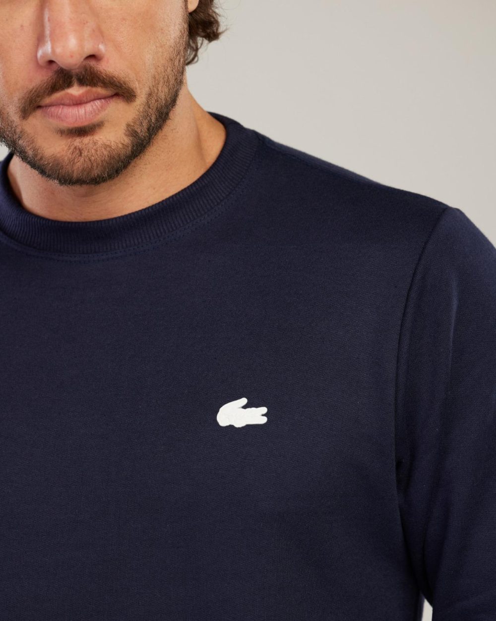 GRIFE LACOSTE MOLETON GOLA CARECA AZUL - Image 2