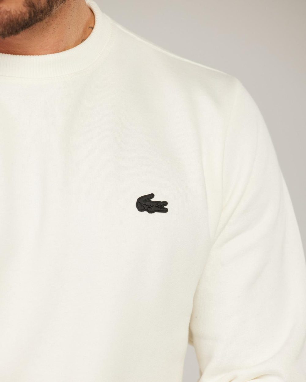 GRIFE LACOSTE MOLETON GOLA CARECA BRANCO - Image 2