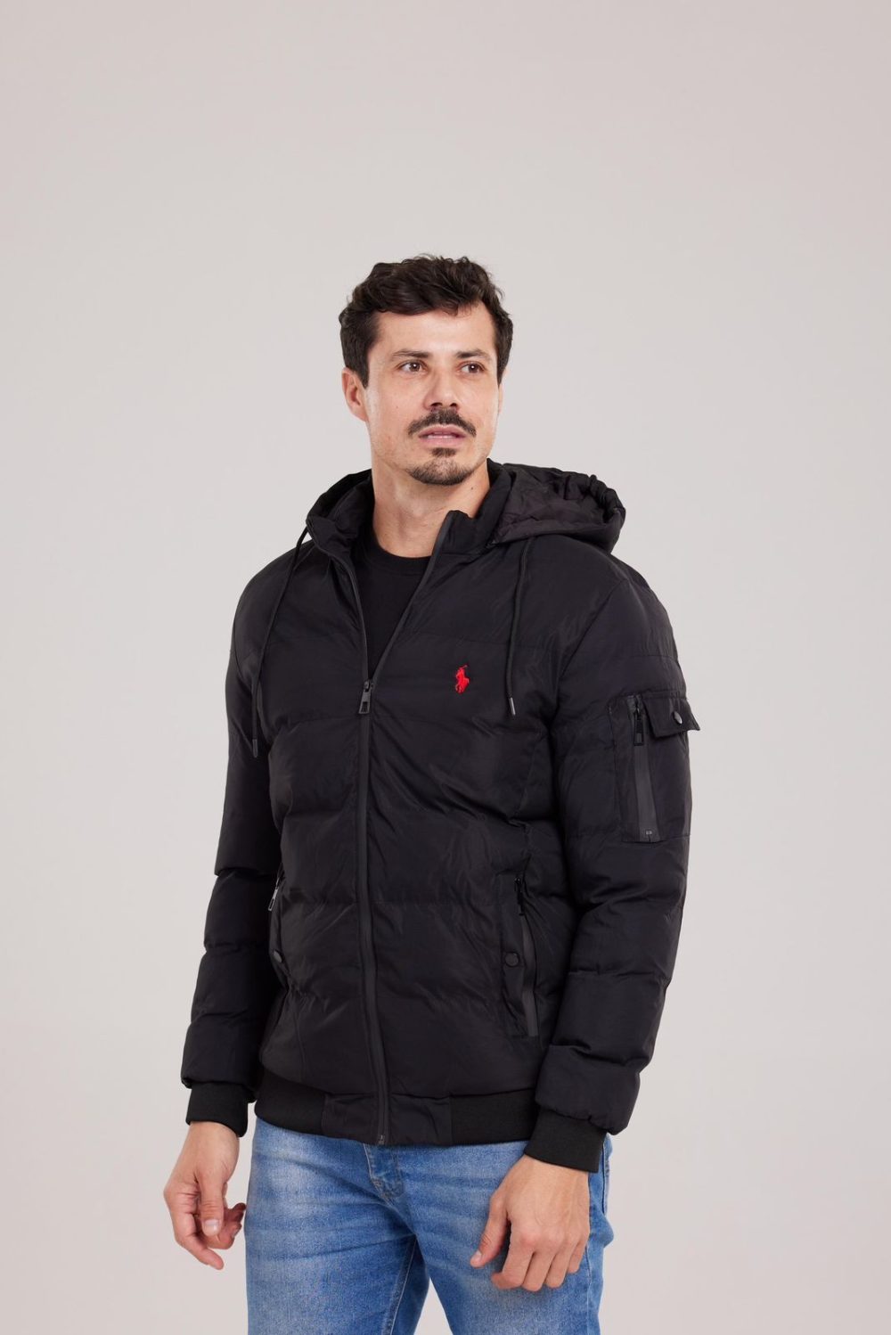 JAQUETA PUFFER RALPH LAUREN PRETA