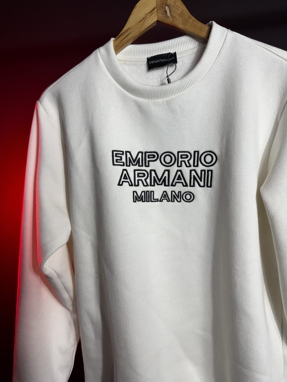MOLETOM EMPORIO ARMANI GOLA CARECA BRANCO