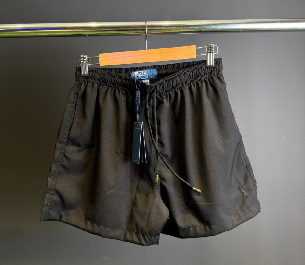 SHORTS RALPH LAUREN PRETA (DETALHE QUANDO MOLHADO)