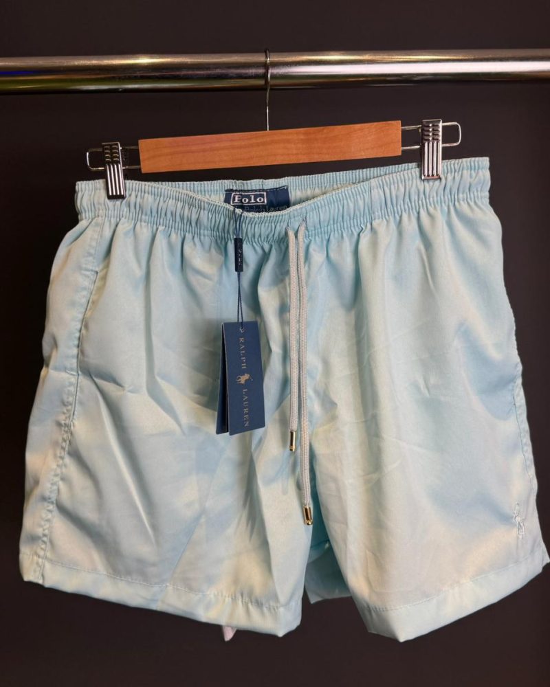 SHORTS RALPH LAUREN AZUL-CLARO (DETALHE QUANDO MOLHADO)